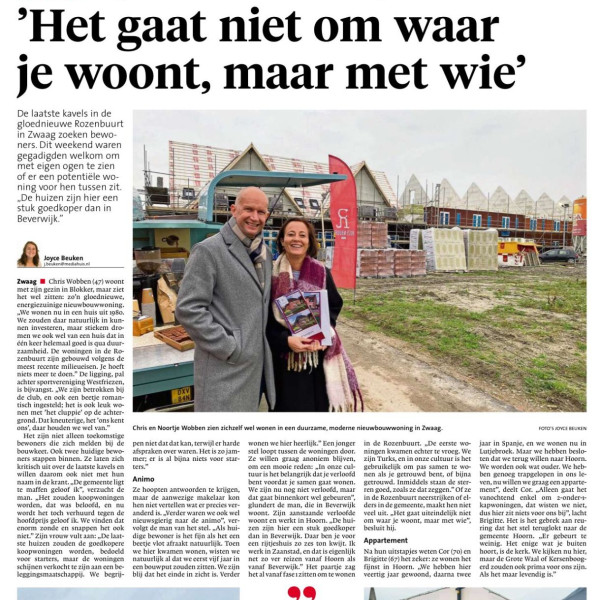 Het gaat niet om waar je woont, maar met wie.